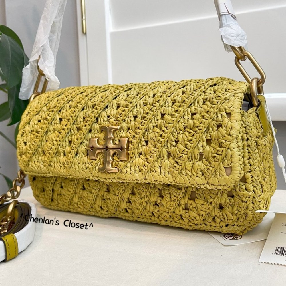 🔥HP🔥NeW! Rare! Tory Burch Crochet Small Flap Shoulder Bag - Picture 6 of 17